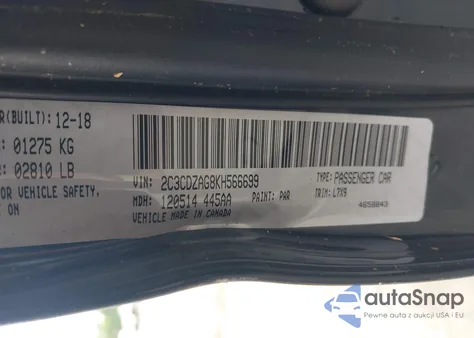 2019 Dodge Challenger Sxt from USA, damaged, VIN 2C3CDZAG8KH566699